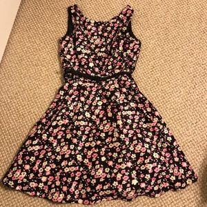 Taylor Flaired Floral Belted Dress
